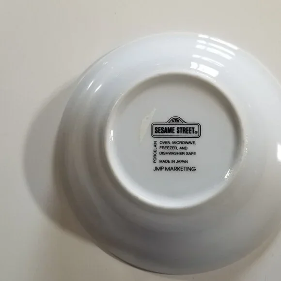 Sesame Street Childs Plate Bowl Porcelain Cookie Monster 2 pc set Vintage - Picture 5 of 9